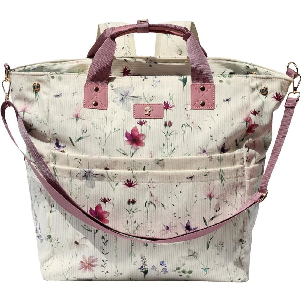Elegant Laptop Backpack & Diaper Tote - 3-In-1 Design For Modern Women